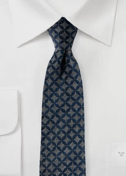 Stylische Krawatte graublau grau matt
