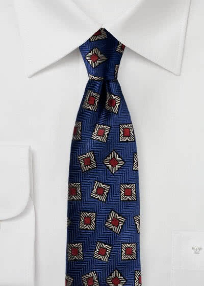 Ornamenti quadrati per cravatte blu navy