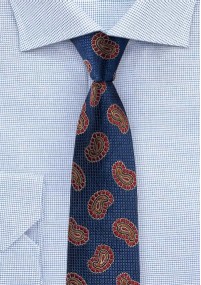 Cravatta Paisley Ornamenti blu