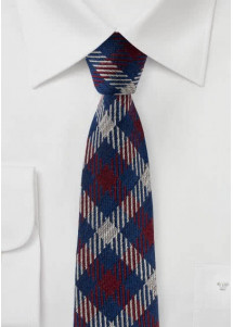 Cravatta business in lana blu reale rosso...