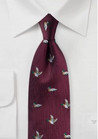 Cravatta da uomo design anatra rosso vino